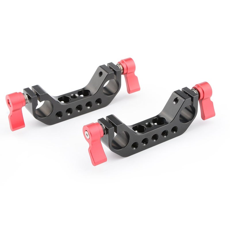 CAMVATE 15mm Rod Clamp with 1/4"-20 Thread for DLSR Camera Rig Cage Baseplate (Red)-2PCS - 1780 - Image 1